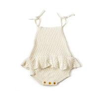 Peplum Knitted Onesie ~ White