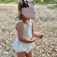 Peplum Knitted Onesie ~ White