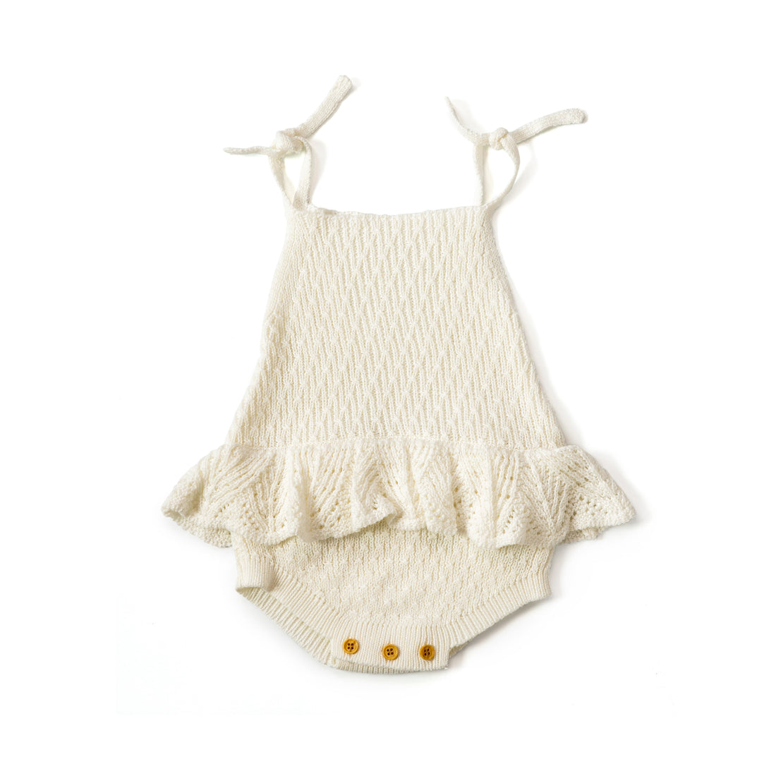 Peplum Knitted Onesie ~ White
