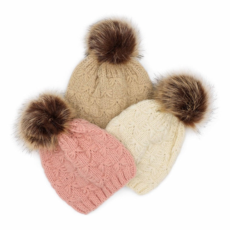 Mum + Bub Ivory Beanies