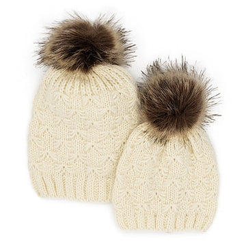 Mum + Bub Ivory Beanies