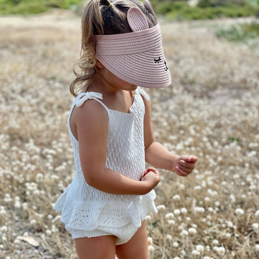 Peplum Knitted Onesie ~ White